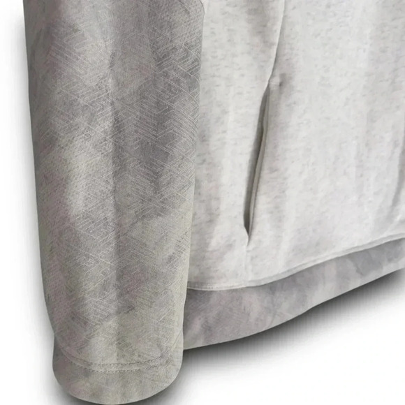 Decathlon White Hiking Pullover Sweatshirt L Quechua Contrast Print Long Sleeves - Picture 2 of 7